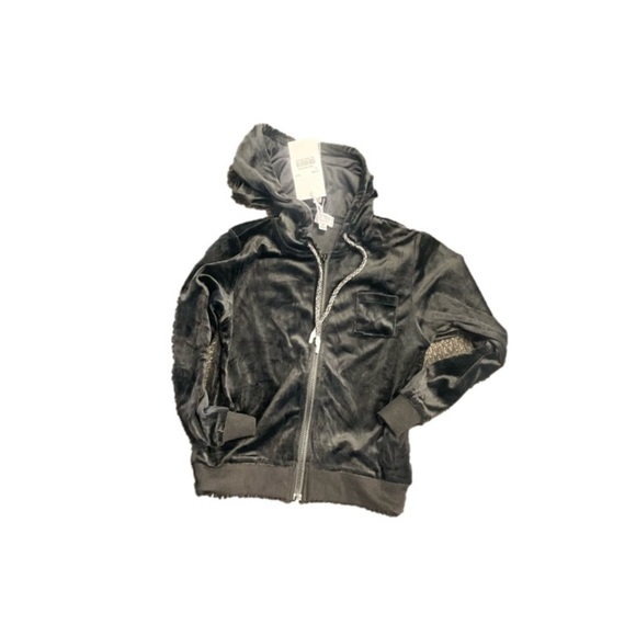 Crew kids velvet zipper, hooded jacket, size 10 - Picture 2 of 4